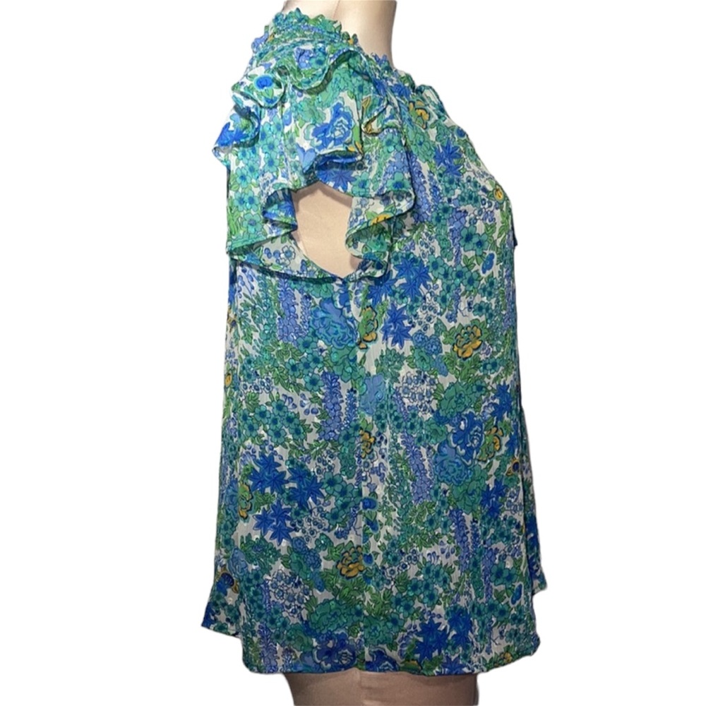 Joie NWOT short sleeve blouse with beautiful floral print. Size M. - Picture 4 of 10